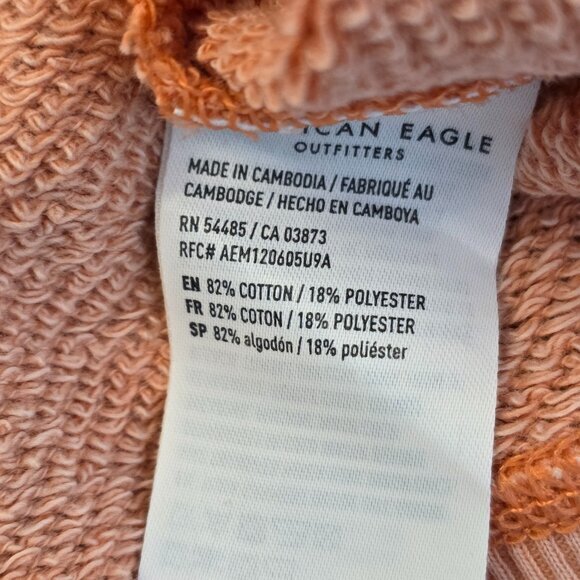 American Eagle Women's Cropped Sweatshirt‎ Long Sleeves Oversized Orange XS - Picture 12 of 17